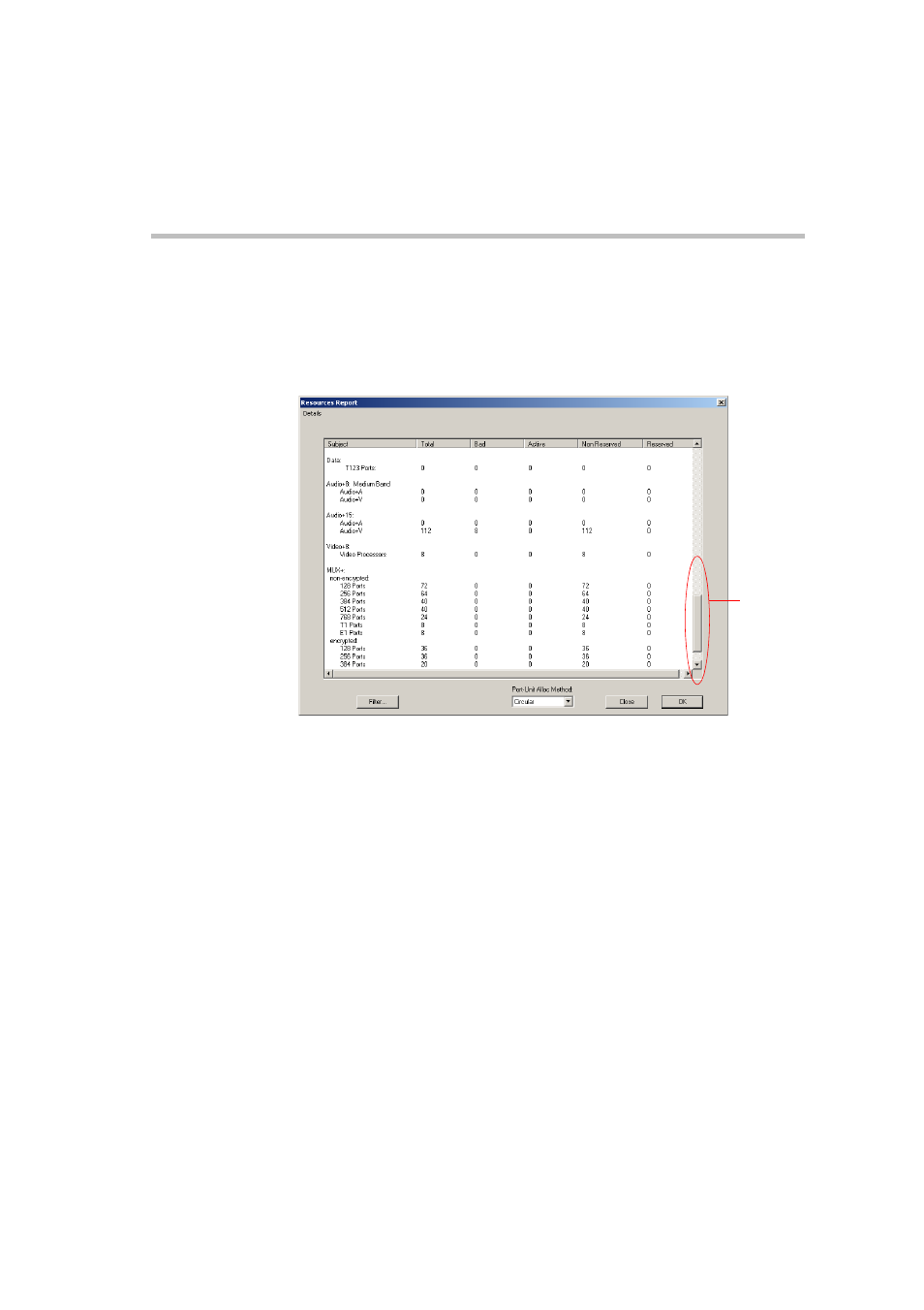 Resources report - media resources, Media resources area parameters description, Resources report - media resources -5 | Media resources area parameters description -5 | Polycom DOC2230A User Manual | Page 135 / 144