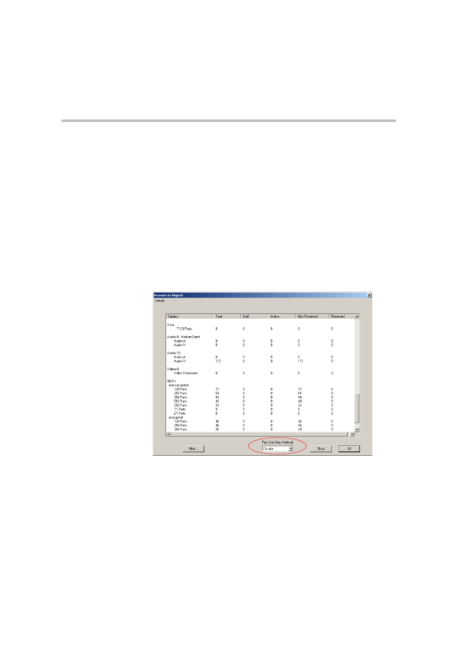 Port-unit allocation area, Port-unit allocation area -6 | Polycom DOC2230A User Manual | Page 136 / 144