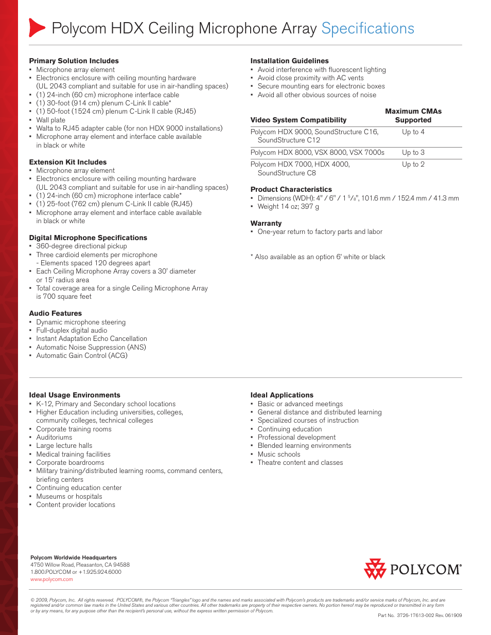 Polycom HDX 3726-17613-002 User Manual | Page 2 / 2