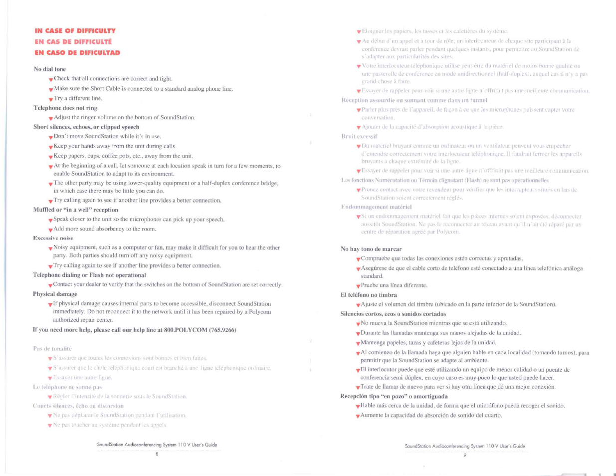 Polycom SoundStation 110 V User Manual | Page 10 / 20