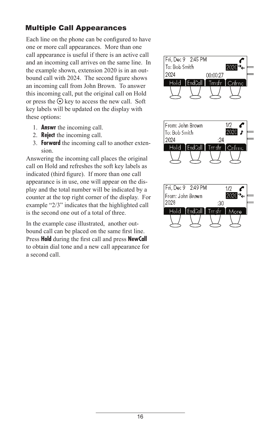 Multiple call appearances | Polycom IP 430 User Manual | Page 19 / 31