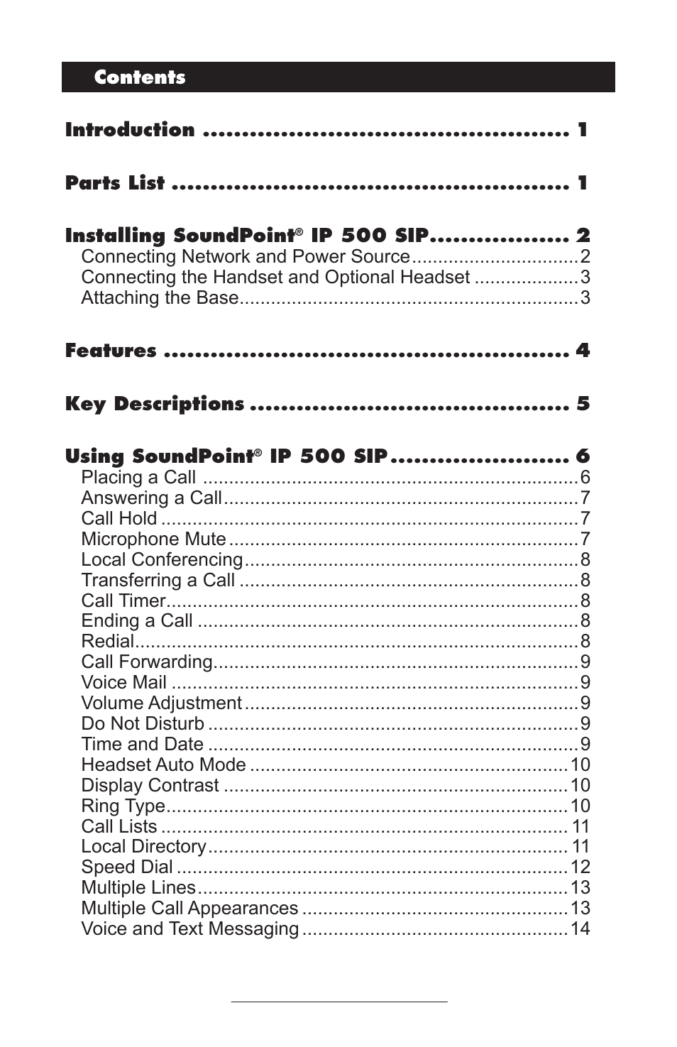 Polycom IP 500 User Manual | Page 2 / 25
