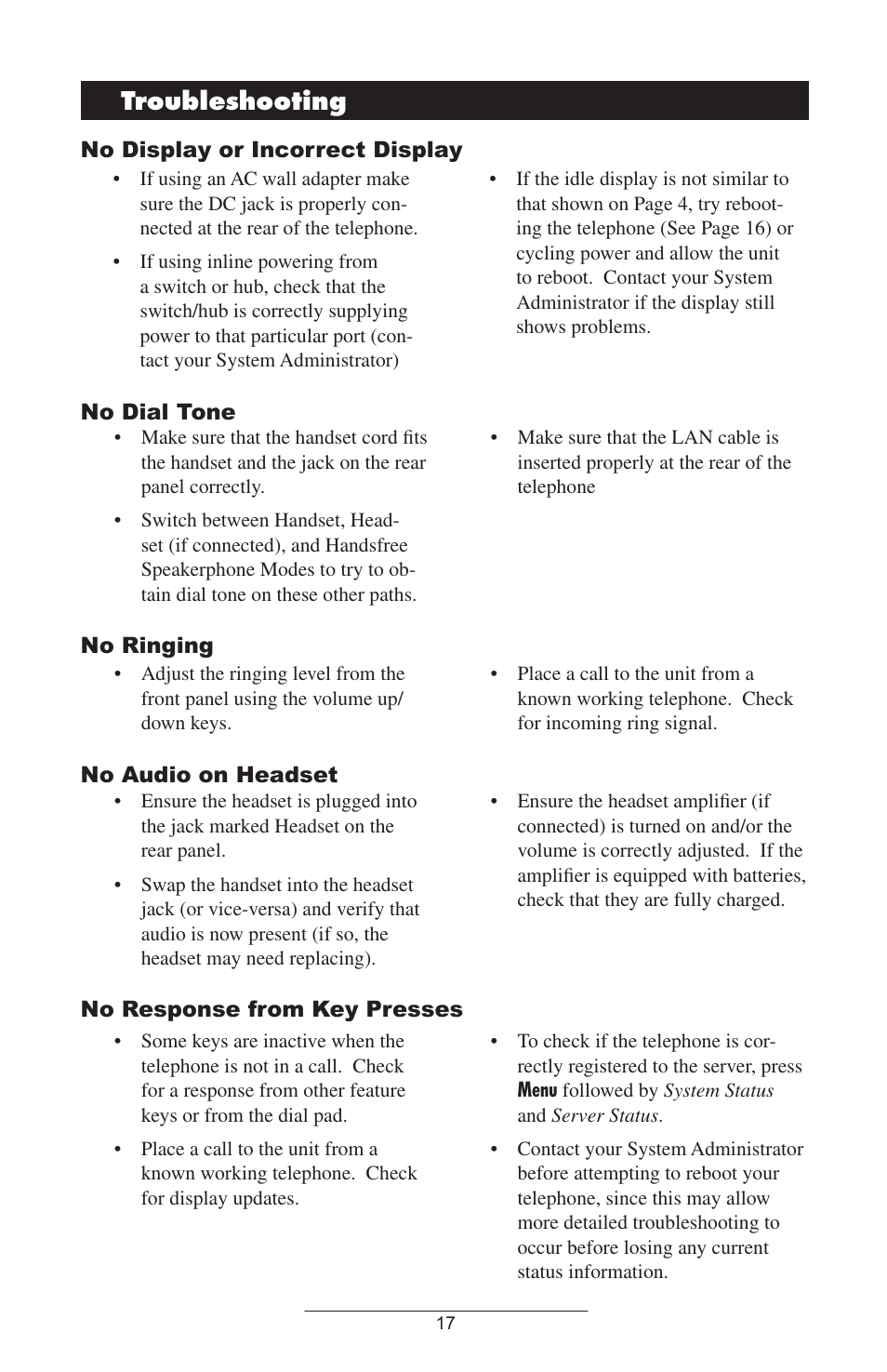 Troubleshooting | Polycom IP 500 User Manual | Page 20 / 25