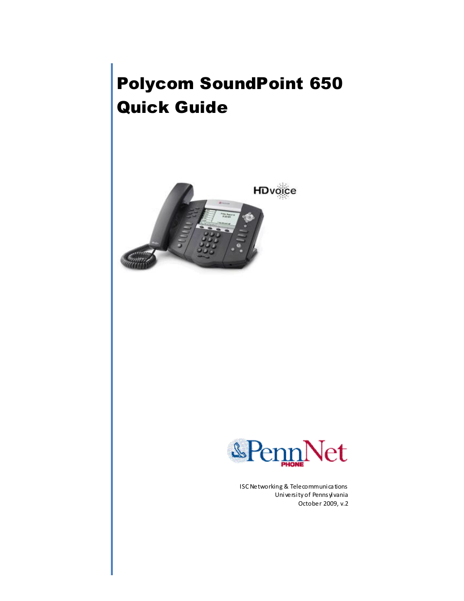 Polycom PENNNET 650 User Manual | 12 pages