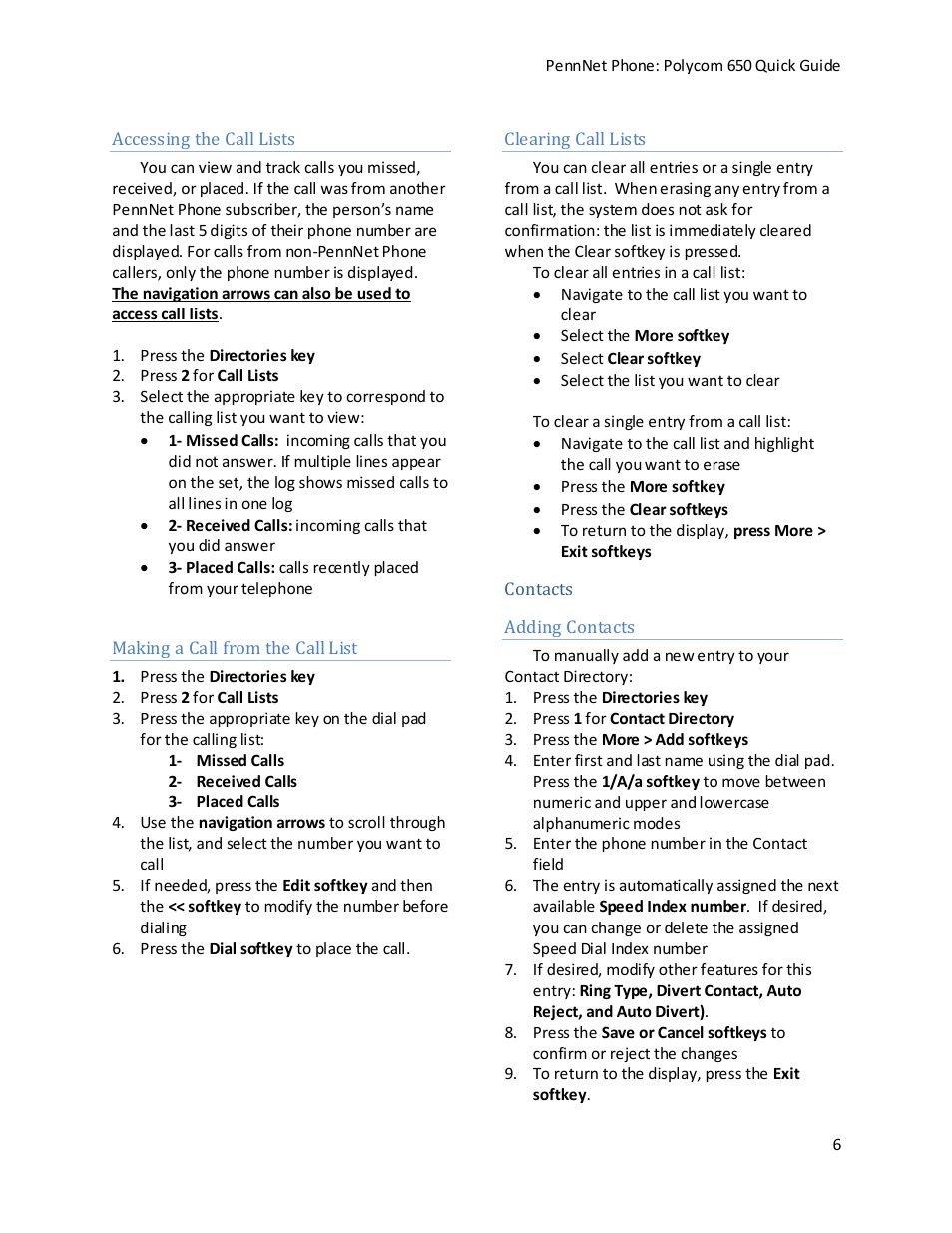 Polycom PENNNET 650 User Manual | Page 6 / 12