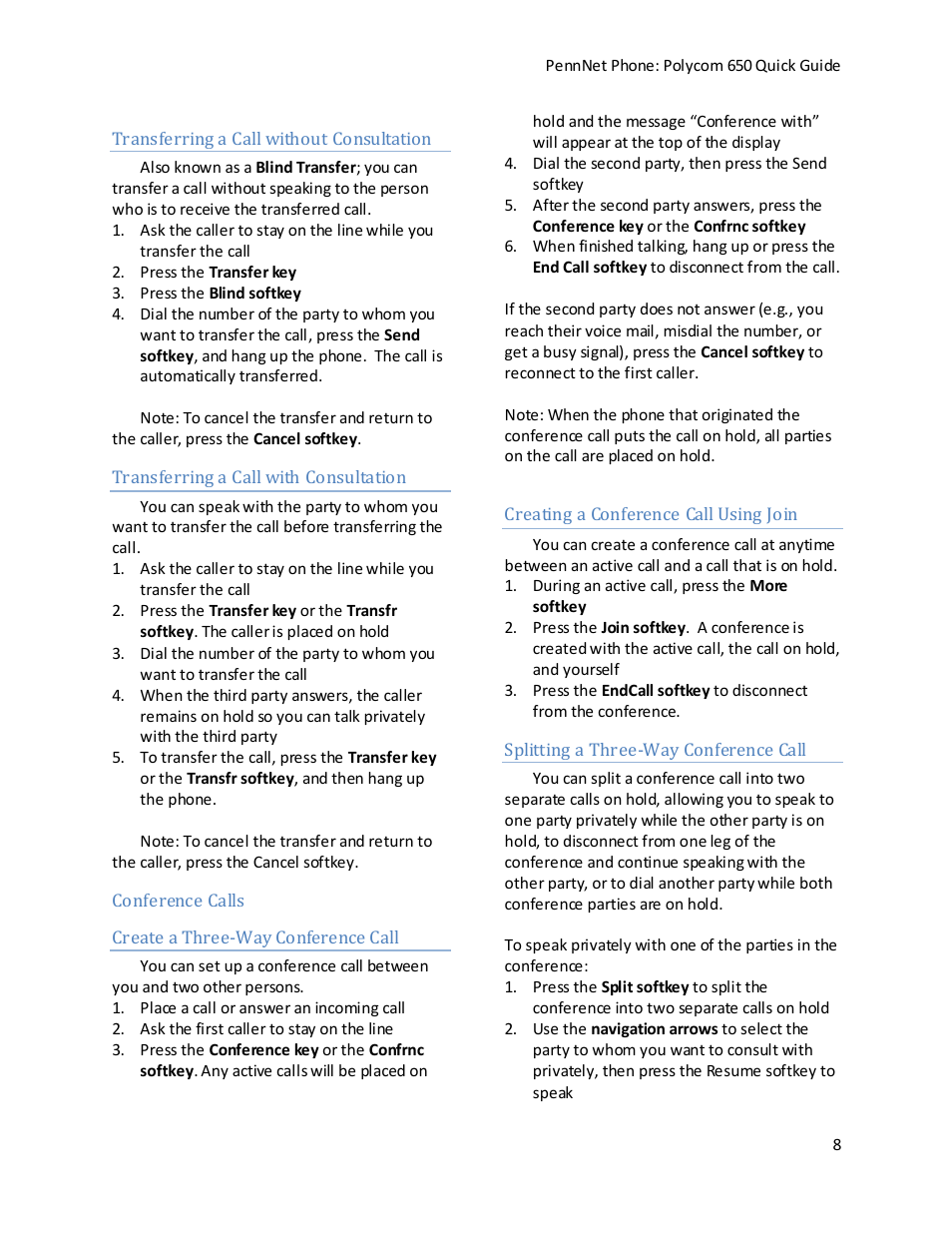 Polycom PENNNET 650 User Manual | Page 8 / 12