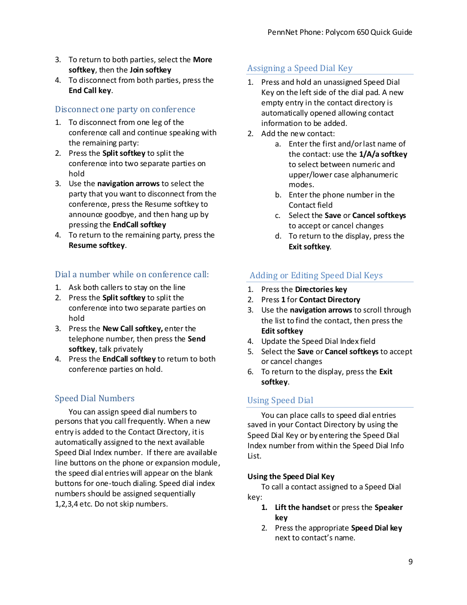 Polycom PENNNET 650 User Manual | Page 9 / 12