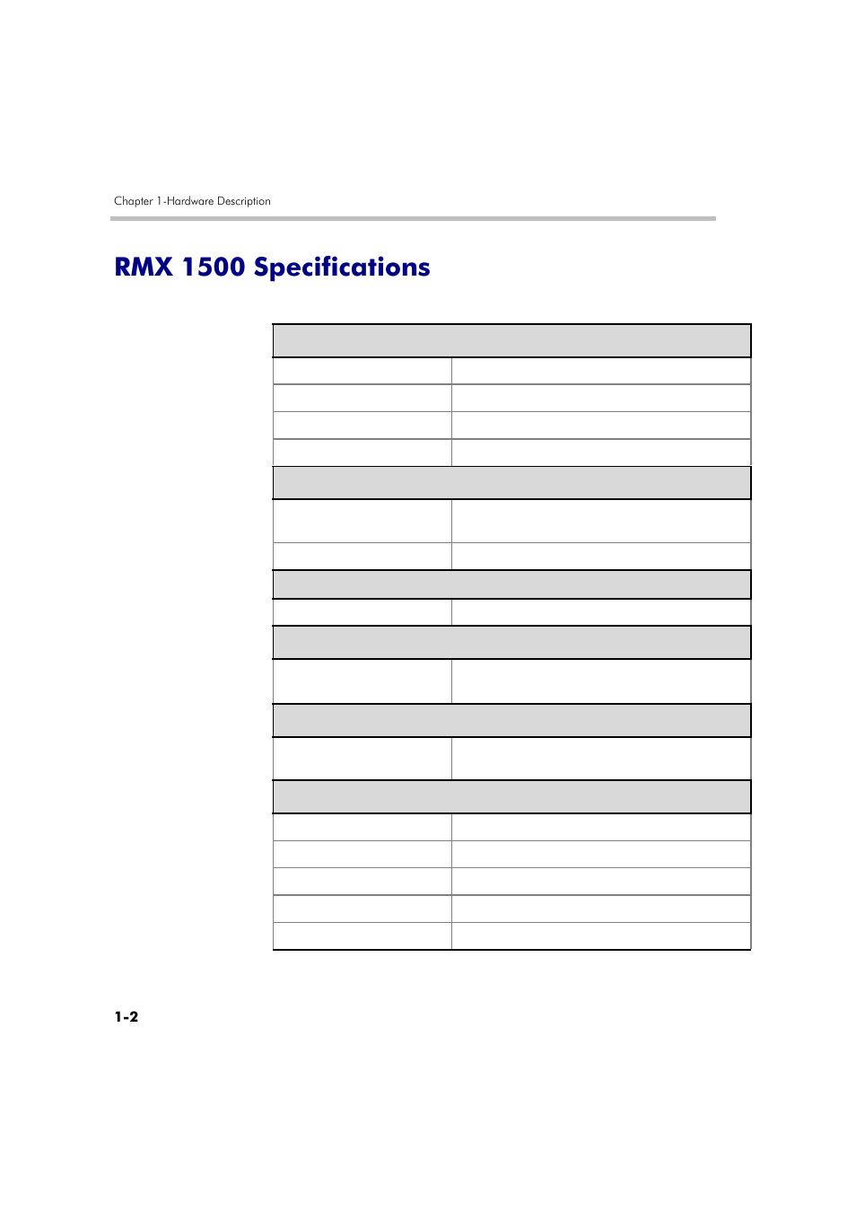 Rmx 1500 specifications -2, Rmx 1500 specifications | Polycom DOC2557B User Manual | Page 6 / 29