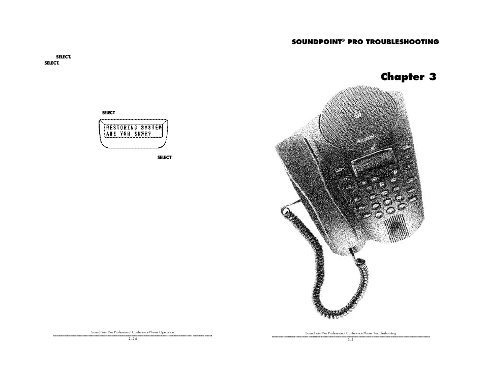 Chapter 3, Soundpoint, Pro troubleshooting | Polycom SoundPoint Pro SE-225 User Manual | Page 21 / 28