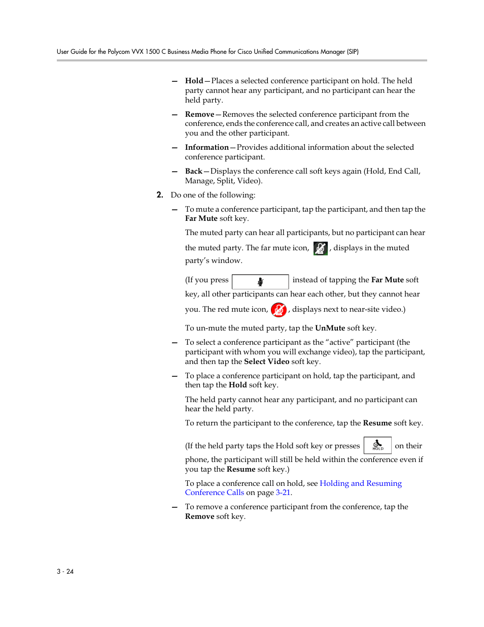 Polycom VVX 1500 C Business Media Phone for Cisco Unified Communications Manager (SIP) User Manual | Page 134 / 192