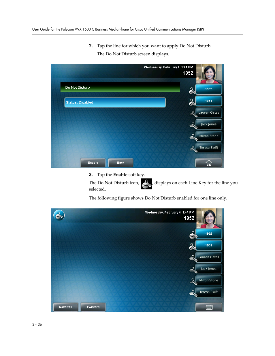 Polycom VVX 1500 C Business Media Phone for Cisco Unified Communications Manager (SIP) User Manual | Page 146 / 192