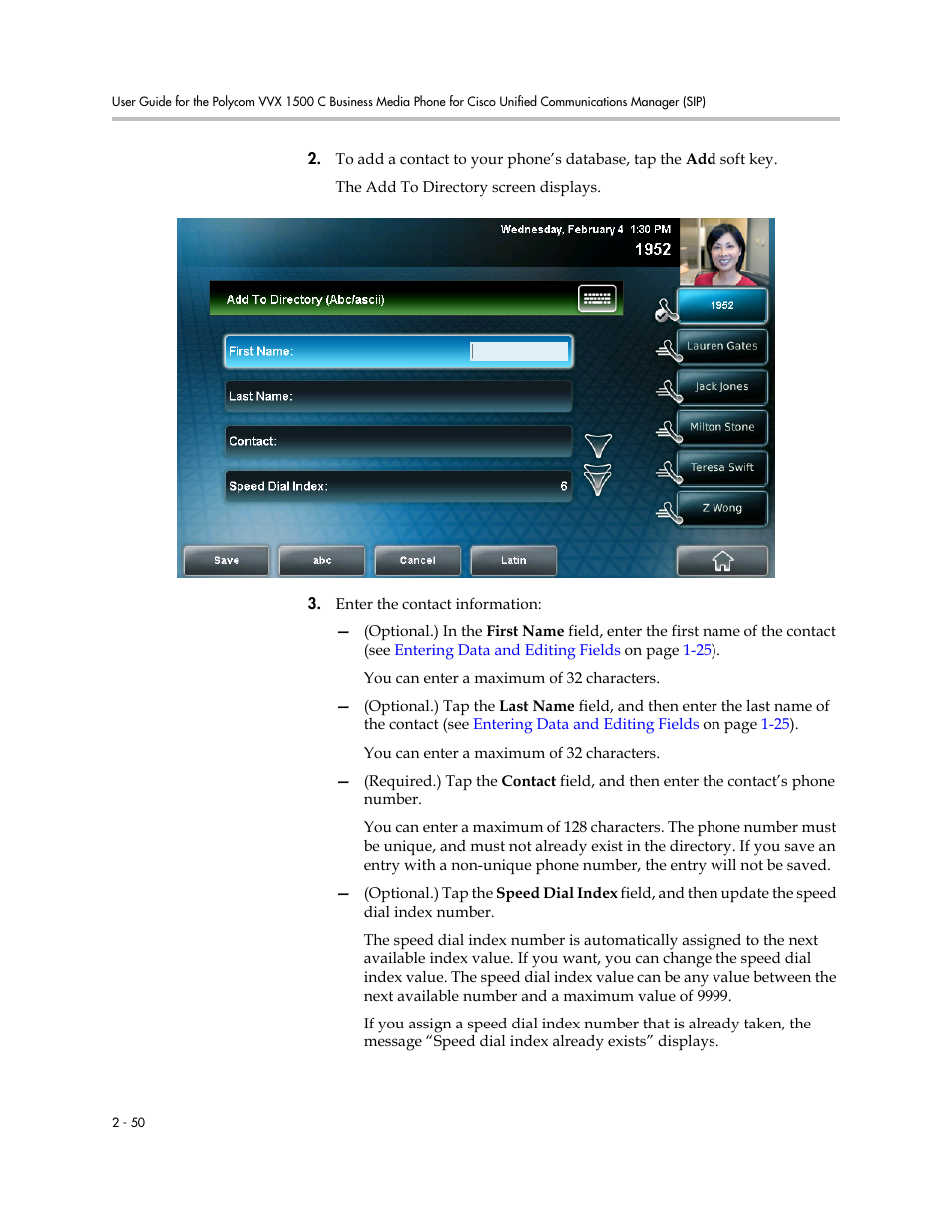 Polycom VVX 1500 C Business Media Phone for Cisco Unified Communications Manager (SIP) User Manual | Page 88 / 192