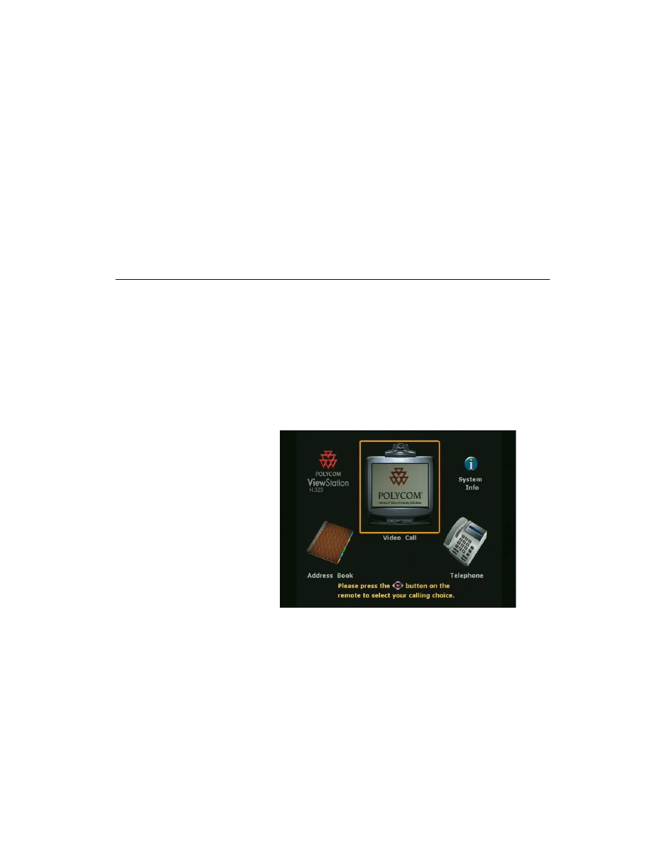 Using the viewstation, Placing and answering calls, Main calling screen | Polycom ViewStation User Manual | Page 113 / 250