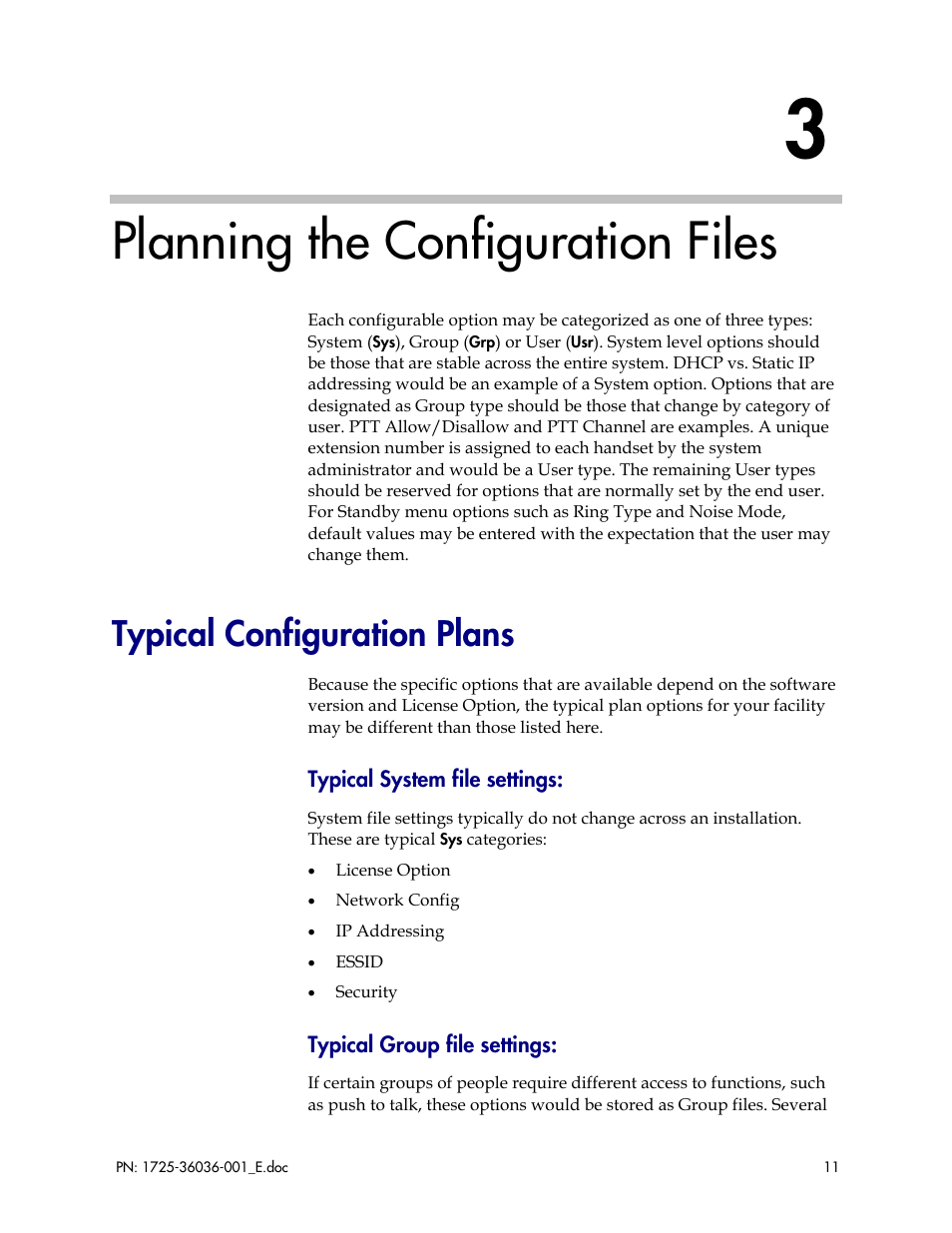 Planning the configuration files, Typical configuration plans | Polycom SpectraLink 1725-36036-001_E User Manual | Page 11 / 29