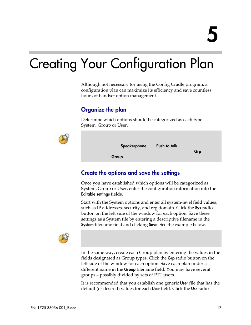 Creating your configuration plan | Polycom SpectraLink 1725-36036-001_E User Manual | Page 17 / 29