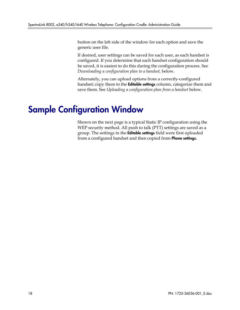 Sample configuration window | Polycom SpectraLink 1725-36036-001_E User Manual | Page 18 / 29