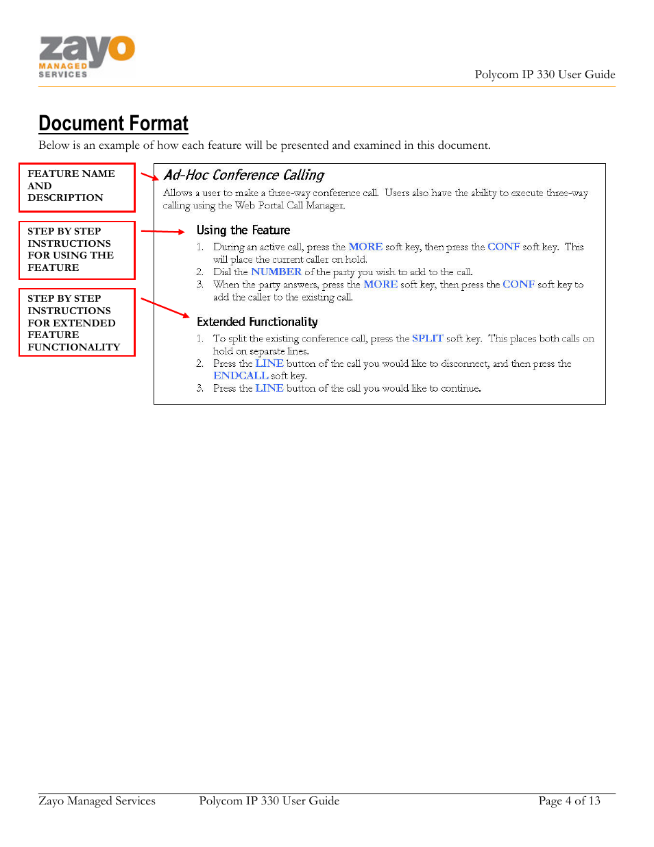 Document format | Polycom 330 User Manual | Page 4 / 13