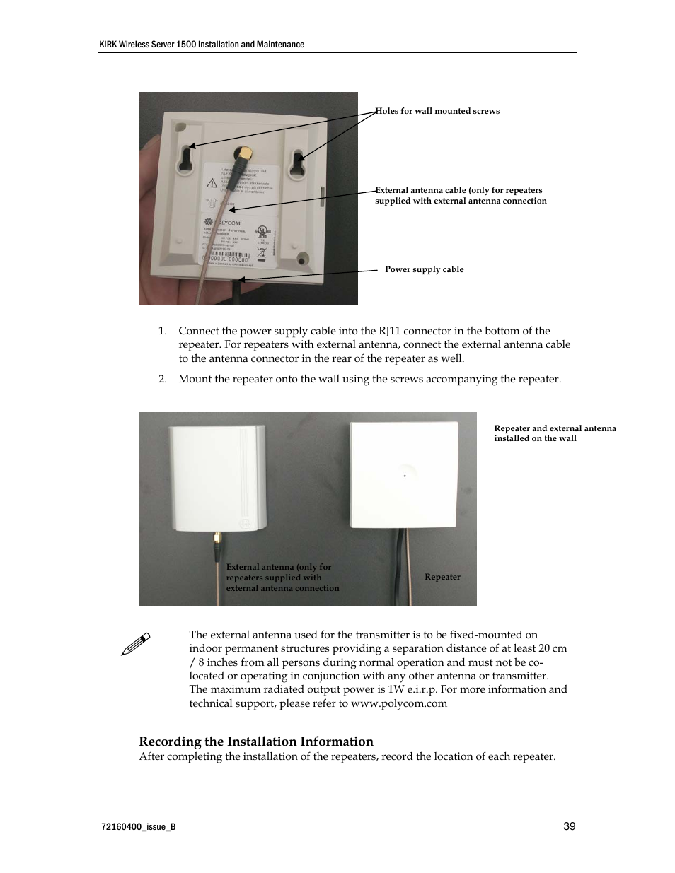 Polycom KIRK KWS1500 User Manual | Page 39 / 48