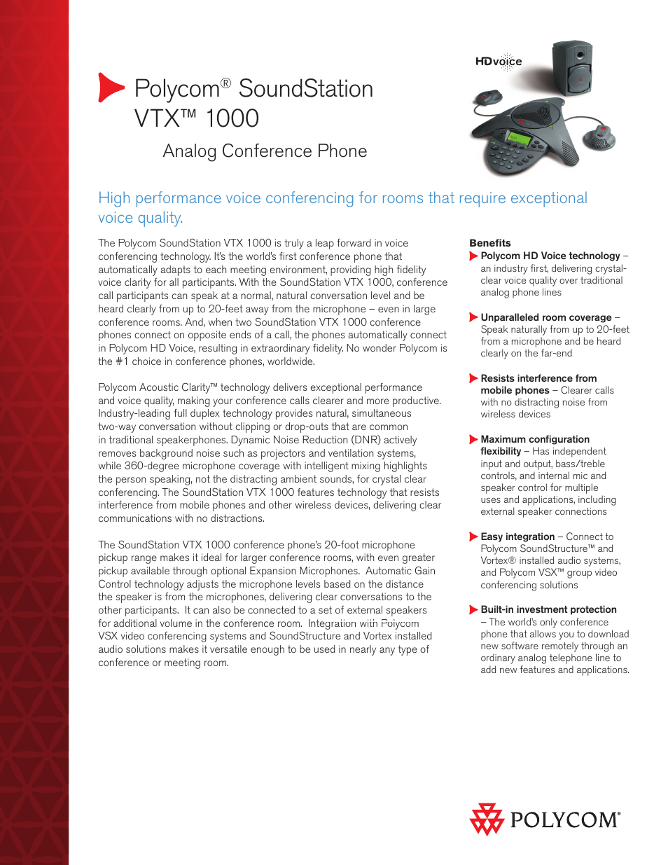 Polycom VTXTM 1000 User Manual | 2 pages