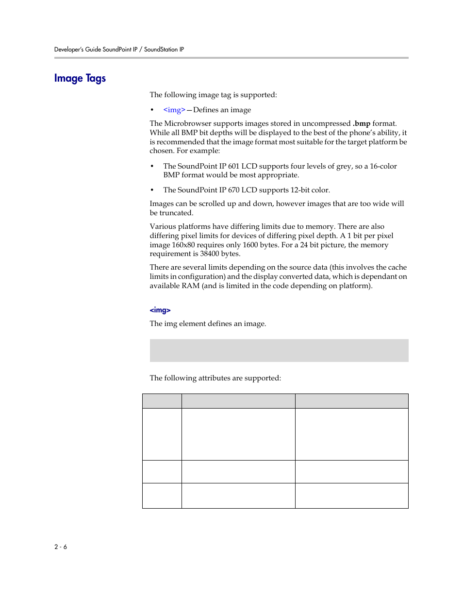 Image tags, Image tags –6 | Polycom SIP 3.0.2 User Manual | Page 16 / 36