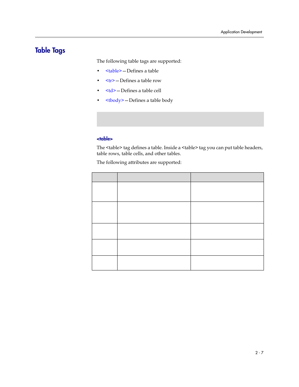 Table tags, Table tags –7 | Polycom SIP 3.0.2 User Manual | Page 17 / 36