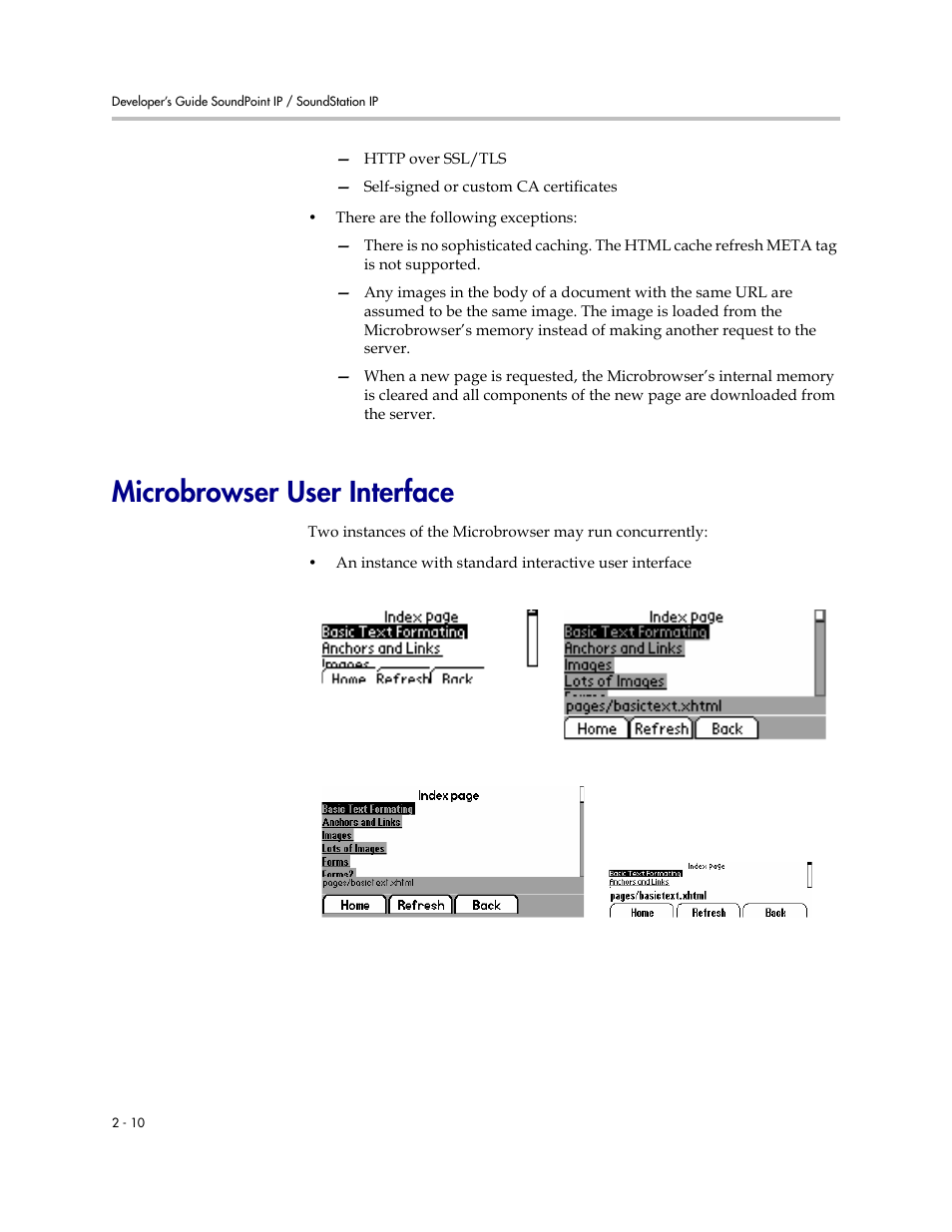 Microbrowser user interface, Microbrowser user interface –10 | Polycom SIP 3.0.2 User Manual | Page 20 / 36
