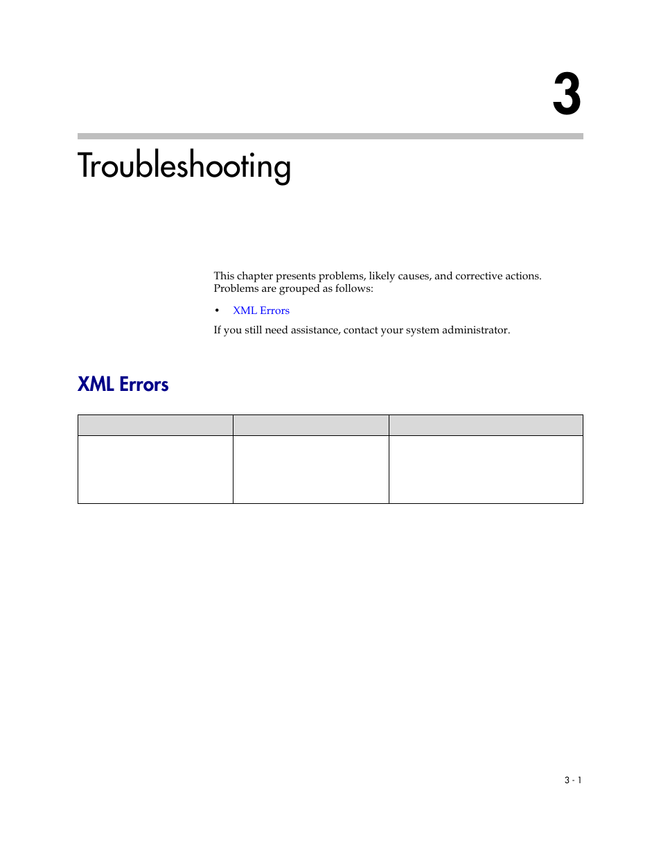 Troubleshooting, Xml errors, 3 troubleshooting –1 | Xml errors –1 | Polycom SIP 3.0.2 User Manual | Page 27 / 36
