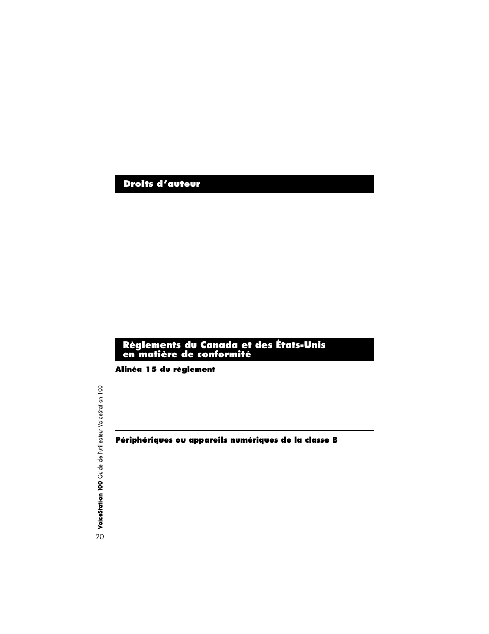 Droits d’auteur | Polycom Pollycom Voicestation 100 User Manual | Page 24 / 41