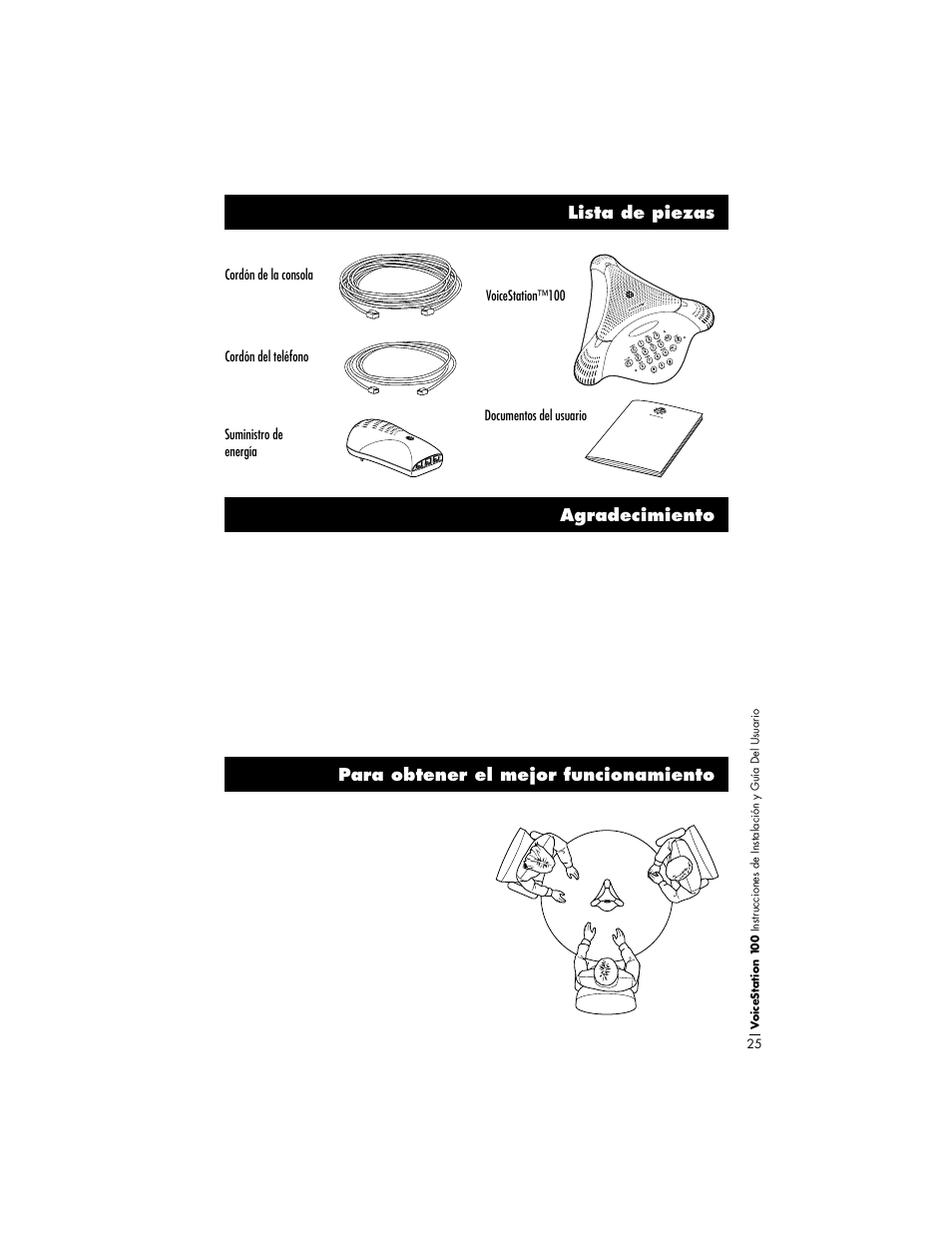 Agradecimiento | Polycom Pollycom Voicestation 100 User Manual | Page 29 / 41
