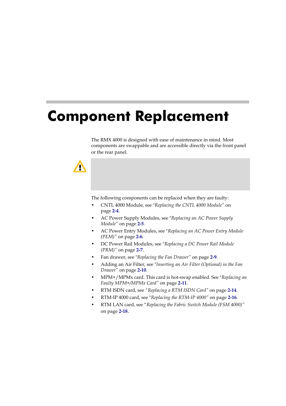 Component replacement, Component replacement -1 | Polycom DOC2559A User Manual | Page 47 / 65