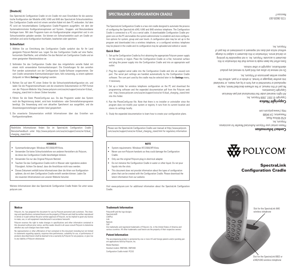 Polycom SpectraLink SNP2400 User Manual | 2 pages