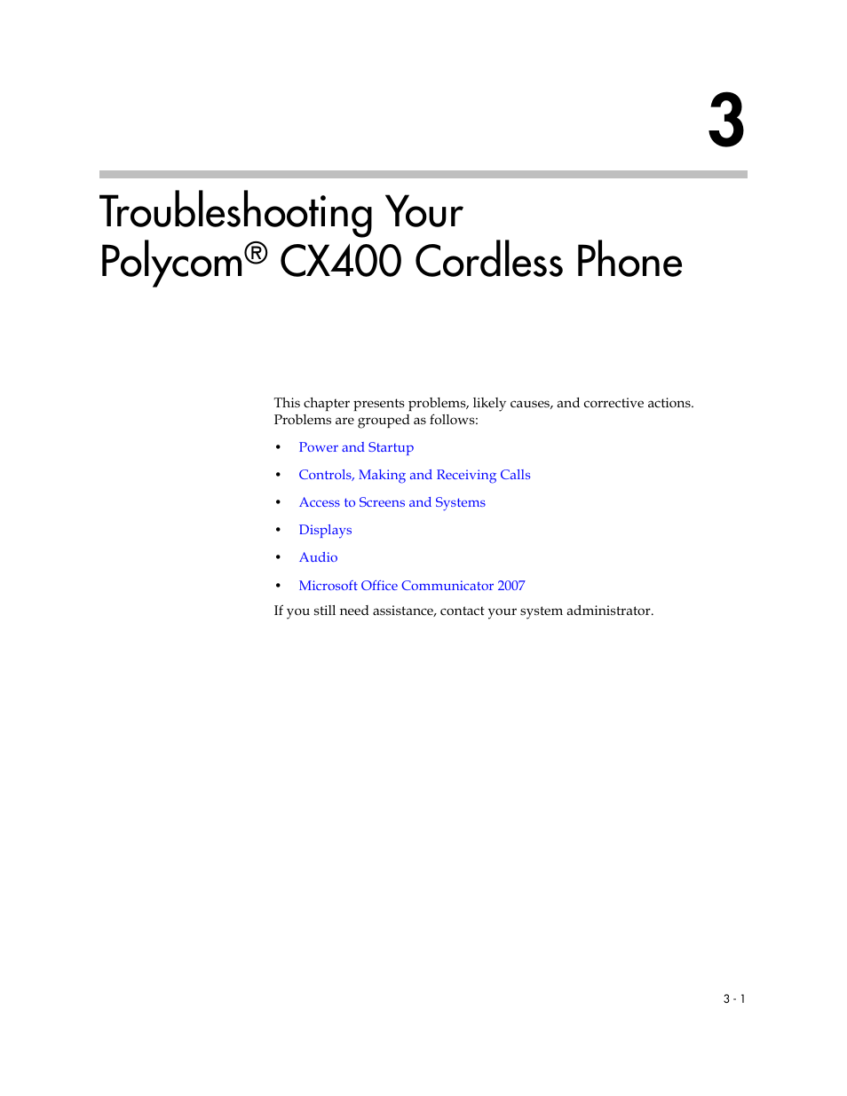 Troubleshooting your polycom® cx400 cordless phone, Troubleshooting your, Polycom® cx400 cordless phone | Troubleshooting your polycom, Cx400 cordless phone | Polycom CX400 User Manual | Page 27 / 42