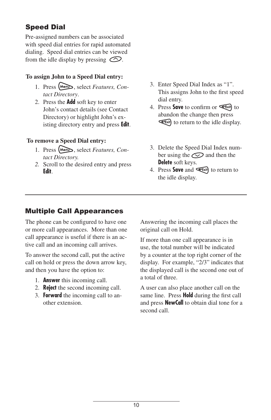 Speed dial, Multiple call appearances | Polycom SoundStation IP 4000 SIP 1.6 User Manual | Page 13 / 24