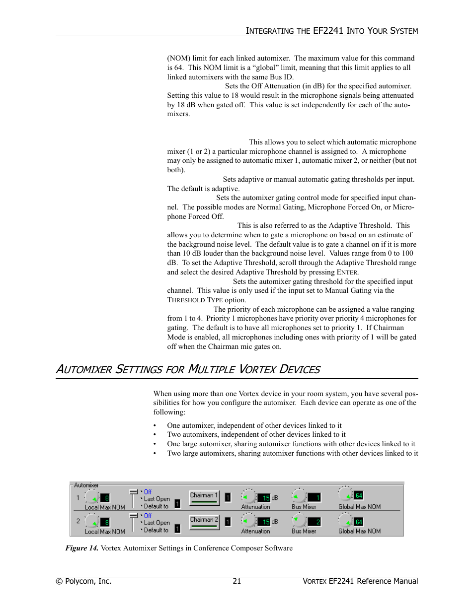 Utomixer, Ettings, Ultiple | Ortex, Evices | Polycom EF2241 User Manual | Page 23 / 68