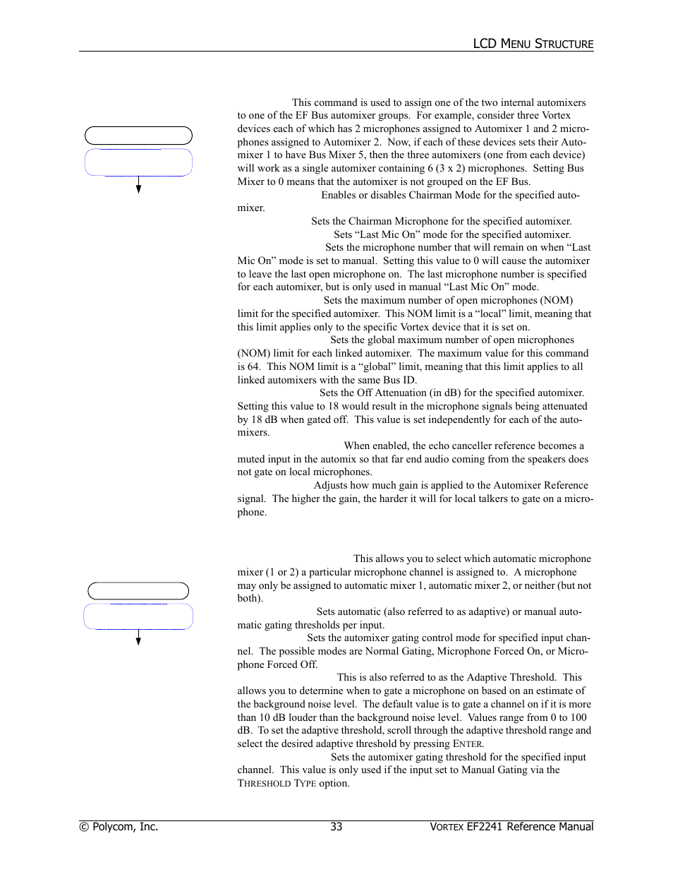 Lcd m, Mixer settings, Channel settings | Polycom EF2241 User Manual | Page 35 / 68