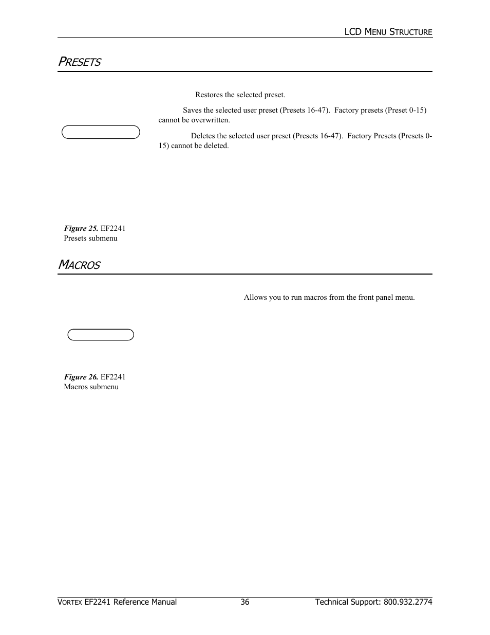 Resets, Acros | Polycom EF2241 User Manual | Page 38 / 68