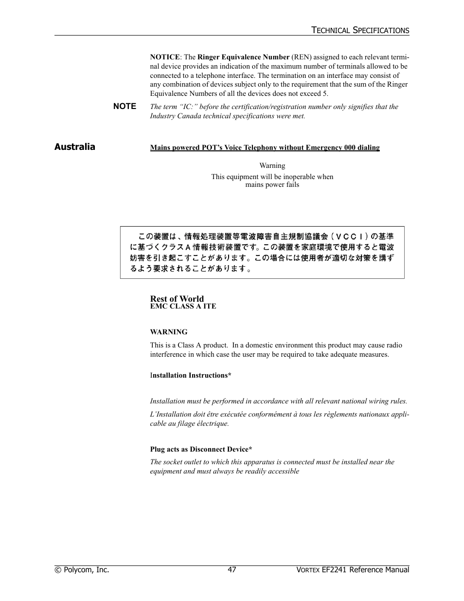 Polycom EF2241 User Manual | Page 49 / 68