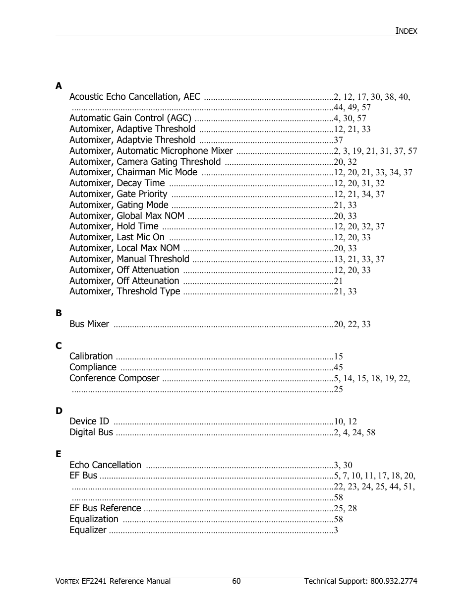 Ndex | Polycom EF2241 User Manual | Page 64 / 68