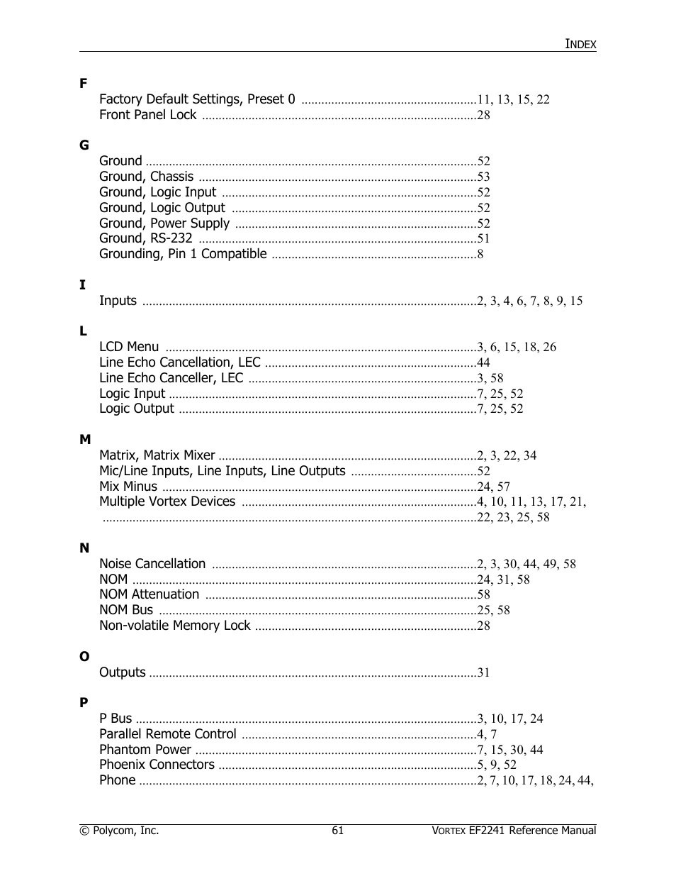 Polycom EF2241 User Manual | Page 65 / 68