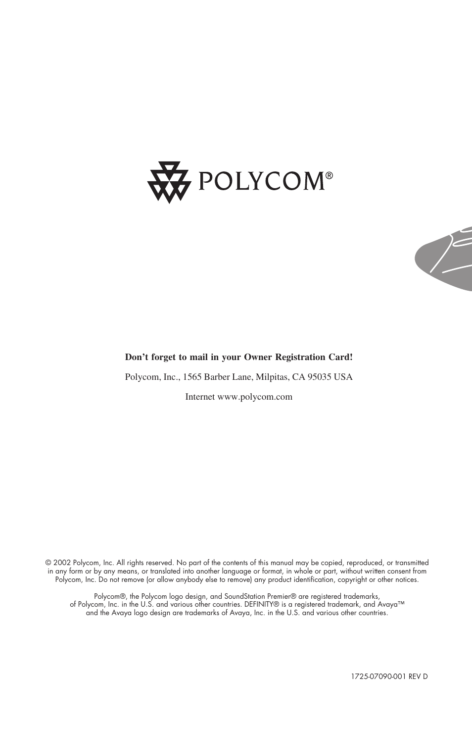 Polycom AVAYA 500D User Manual | Page 11 / 11