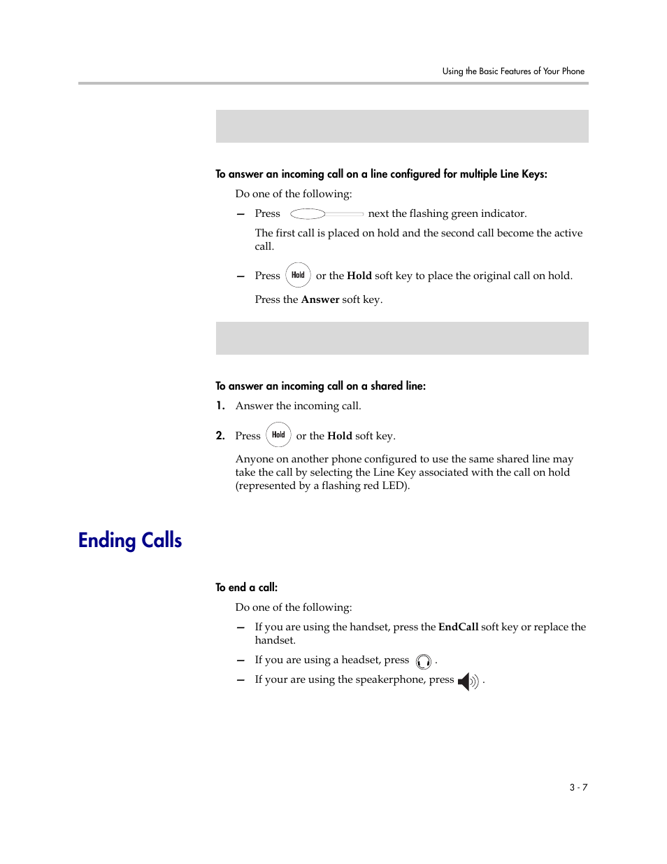 Ending calls, Ending calls –7 | Polycom SoundPoint IP 560 User Manual | Page 57 / 108