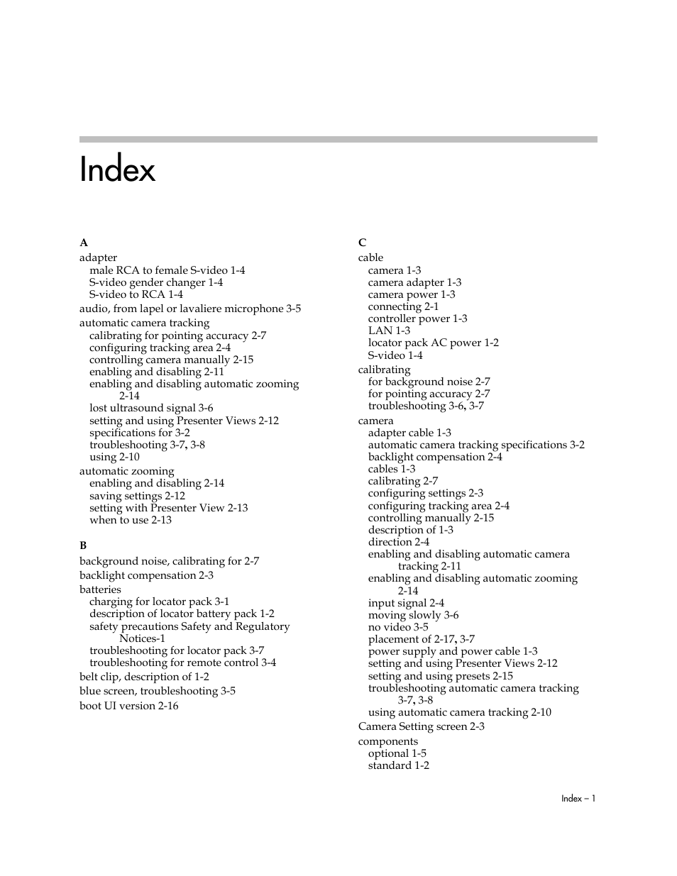 Index | Polycom 3725-24004-001/A User Manual | Page 49 / 52