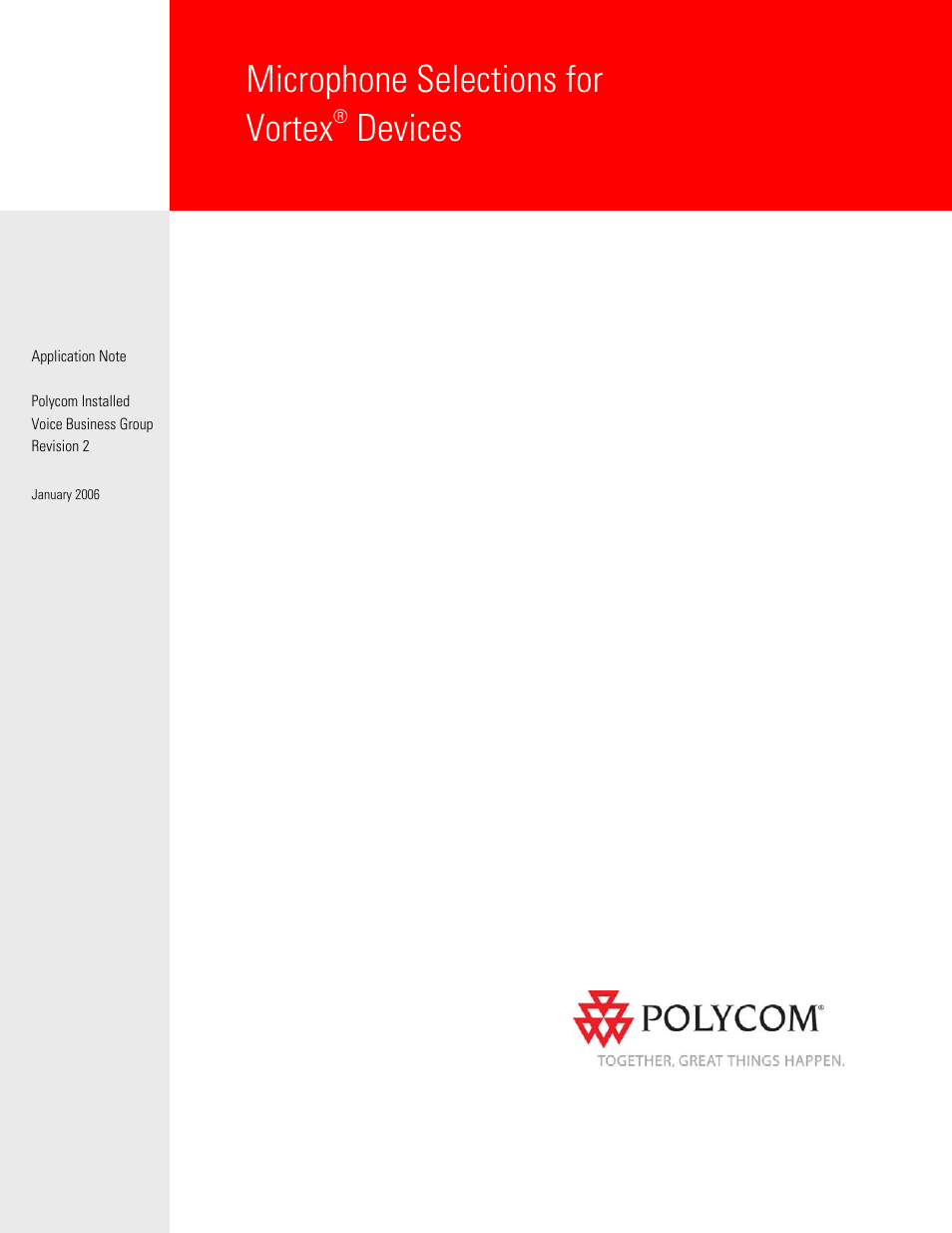 Polycom Vortex User Manual | 6 pages