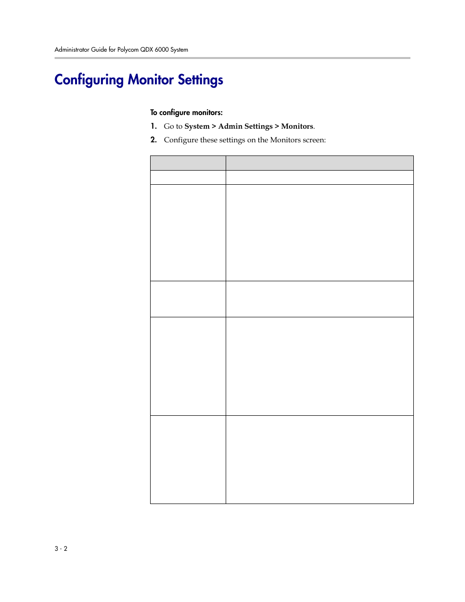 Configuring monitor settings, Configuring monitor settings -2 | Polycom 6000 User Manual | Page 30 / 126