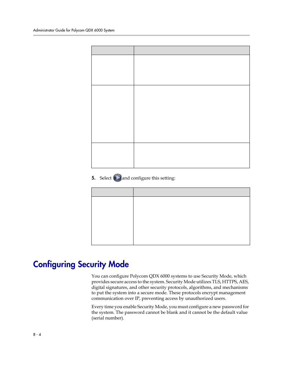 Configuring security mode, Configuring security mode -4 | Polycom 6000 User Manual | Page 78 / 126