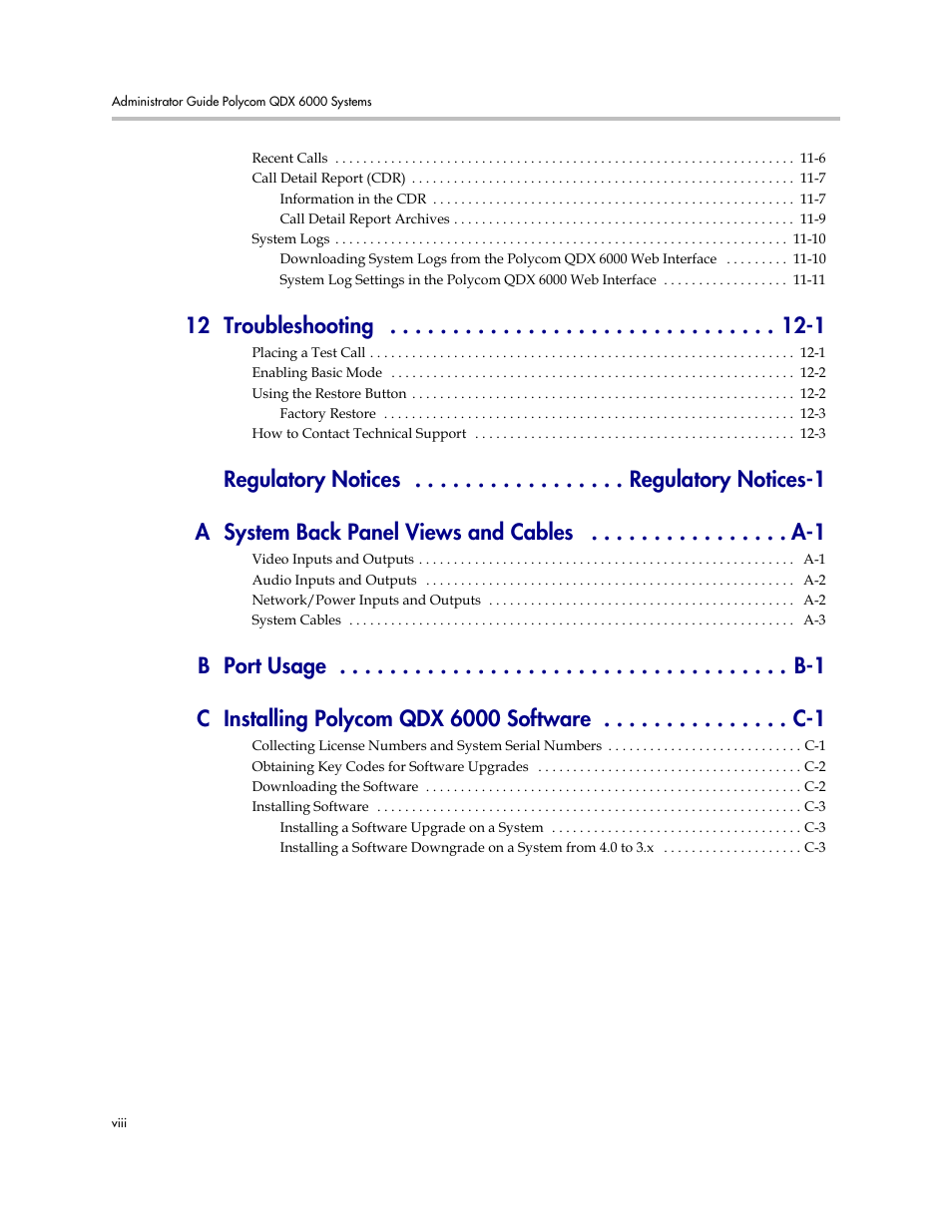 12 troubleshooting -1 | Polycom 6000 User Manual | Page 8 / 126