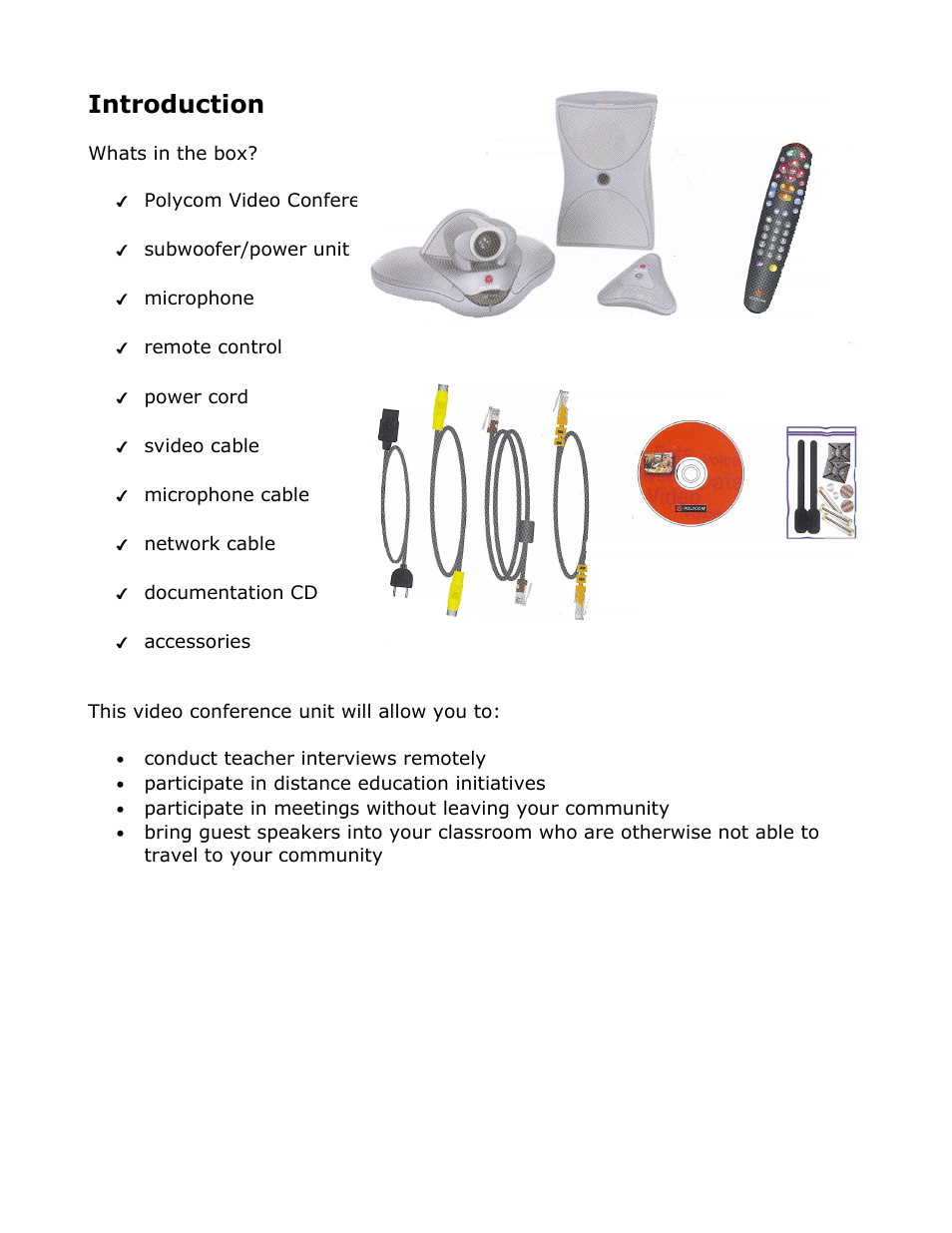 Introduction | Polycom Video Conference Unit VSX7000s User Manual | Page 2 / 5