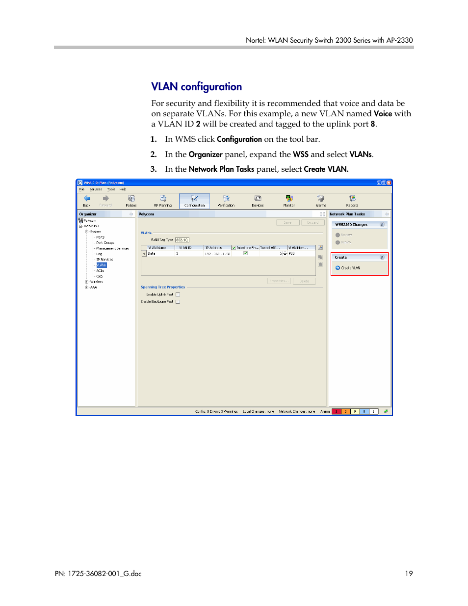 Vlan configuration | Polycom 1725-36082-001 User Manual | Page 19 / 37