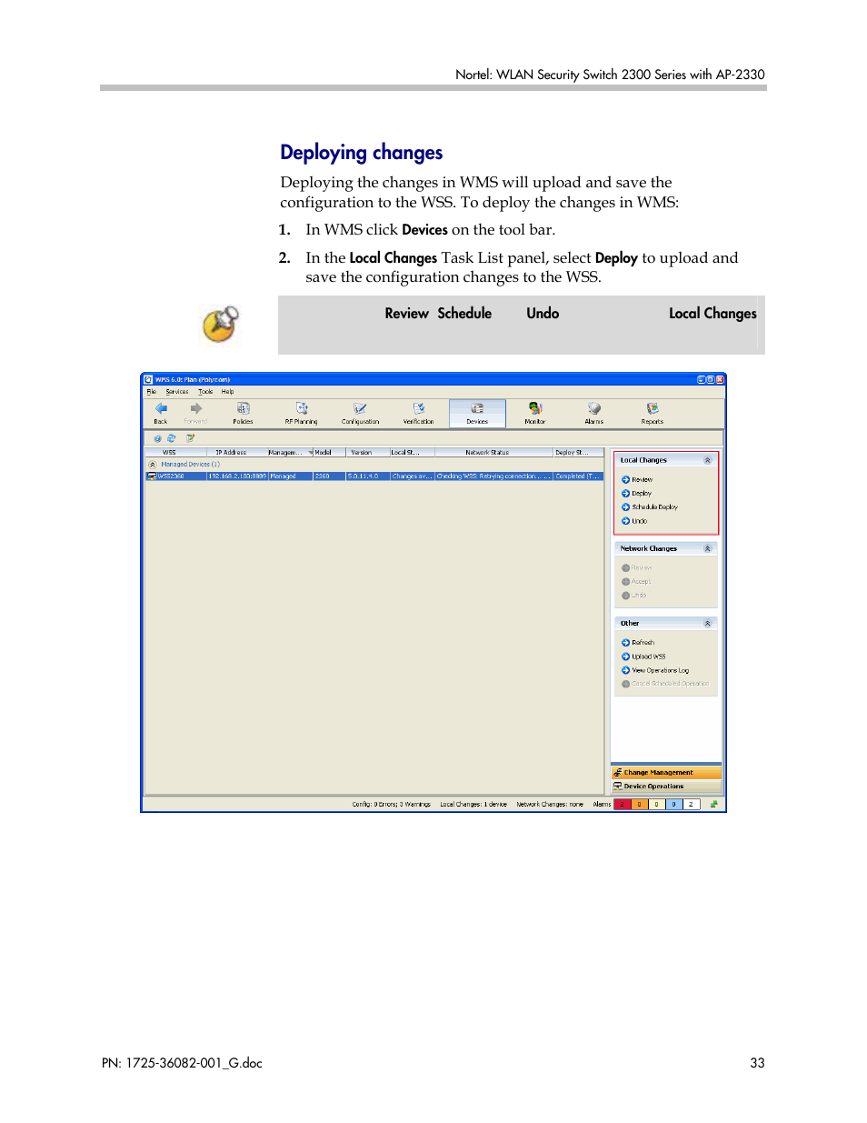 Deploying changes | Polycom 1725-36082-001 User Manual | Page 33 / 37