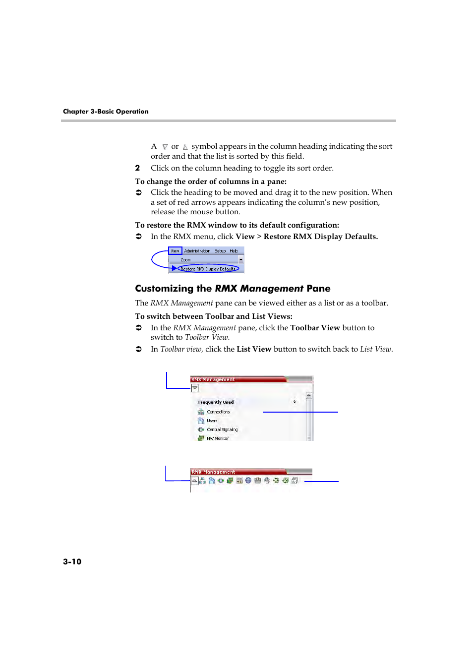Customizing the rmx management pane, Customizing the rmx management pane -10 | Polycom RMX 2000 User Manual | Page 44 / 84